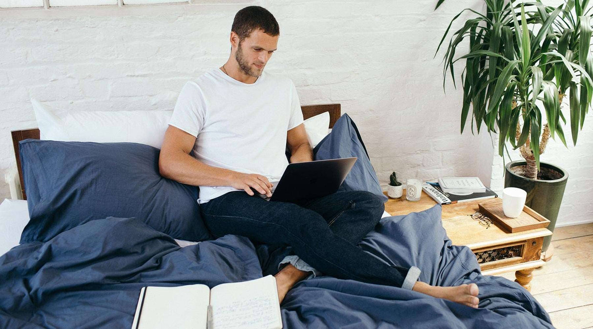 Cotton Collective Soft Blue Duvet Cover - Free UK Delivery Cotton Collective