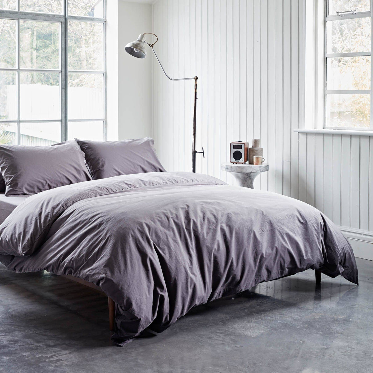 Cotton Collective Soft Blue Duvet Cover - Free UK Delivery Slate Cotton Collective
