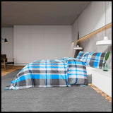 vidaXL Duvet Cover Set Blue and Grey 200x200 cm Cotton vidaXL