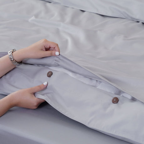 Ackly Bamboo - Dove Grey Duvet Cover SHEET STORY