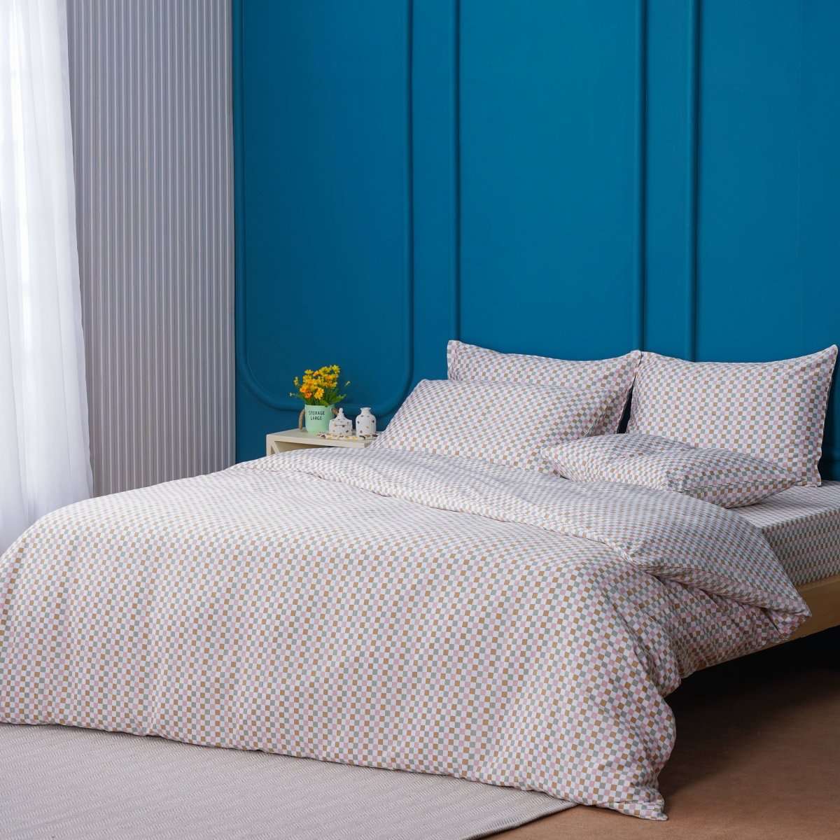 Ella Cotton - Gems Checkerboard Duvet Cover Super King SHEET STORY