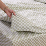 Ackly Bamboo - Sage Green Checkerboard Duvet Cover SHEET STORY