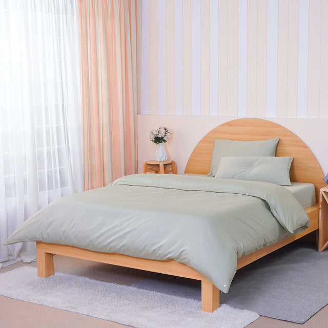 Ackly Bamboo - Sage Green Duvet Cover Super King SHEET STORY