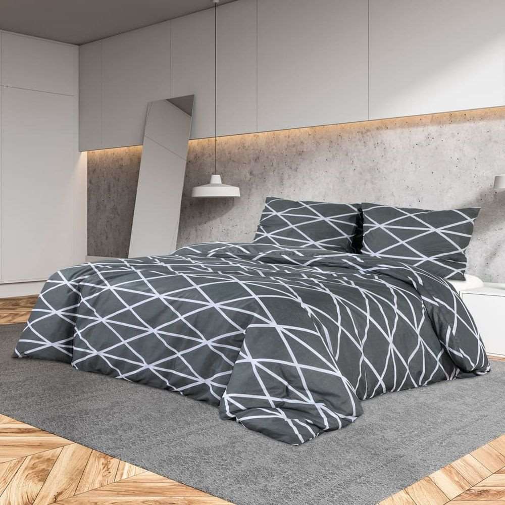 Duvet Cover Set Grey 140x200 cm Cotton vidaXL