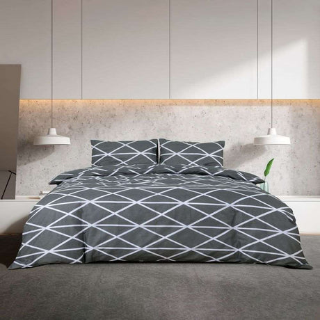Duvet Cover Set Grey 140x200 cm Cotton vidaXL