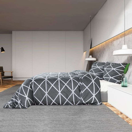 Duvet Cover Set Grey 140x200 cm Cotton vidaXL