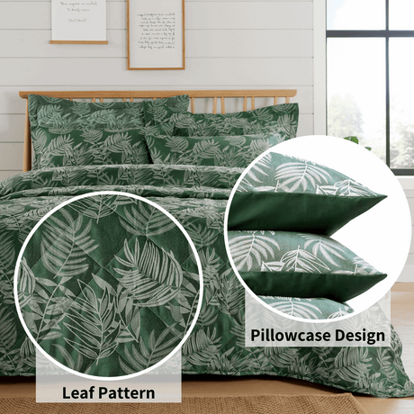 OLIVIA ROCCO Duvet Cover Sets in Leaf Pattern with Matching Pillowcase Design for Stylish Bedrooms