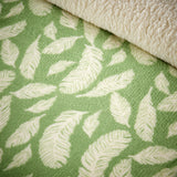 OLIVIA ROCCO Duvet Set with Soft Green Leaf Design and Cream Textured Reverse