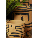 Orsina Earthenware Vase and decorative bottle with tribal patterns and earthy tones