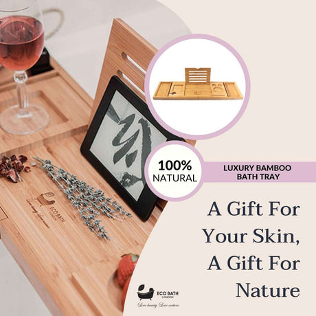 Luxury Eco Bath Tray made from natural bamboo, perfect for relaxation and sustainability