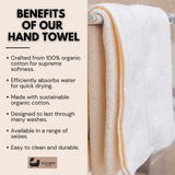 Eco Bath London Cotton Hand Towel crafted from organic cotton for supreme softness and quick drying