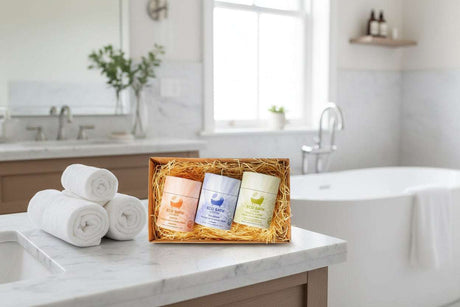 Eco Bath London Bath & Body Gift Set featuring Epsom Salt in three relaxing scents