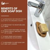 Wood Leaf Soap Dish made from sustainably harvested olive wood for enhanced bathroom decor and longevity
