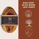 Eco Bath London Wood Leaf Soap Dish crafted from 100 per cent olive wood in an elegant olive shape