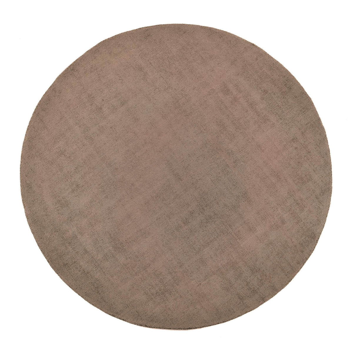 Round Eco Friendly Rug in soft brown hue, perfect for sustainable home decor