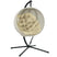 Outsunny Hanging Egg Chair Outdoor Indoor Swing Chair, Folding Basket Khaki Outsunny
