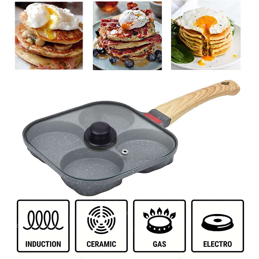 PGY Nonstick Egg Frying Pan - 4 Cups Aluminium Cookware for Easy Cooking PGY
