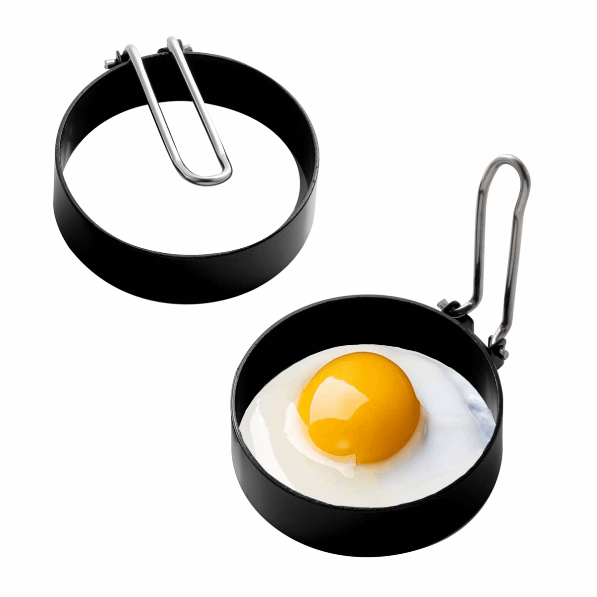 Orsina Egg Rings for Perfectly Shaped Fried Eggs and Omelettes in Black Durable Material