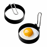 Orsina Egg Rings for Perfectly Shaped Fried Eggs and Omelettes in Black Durable Material