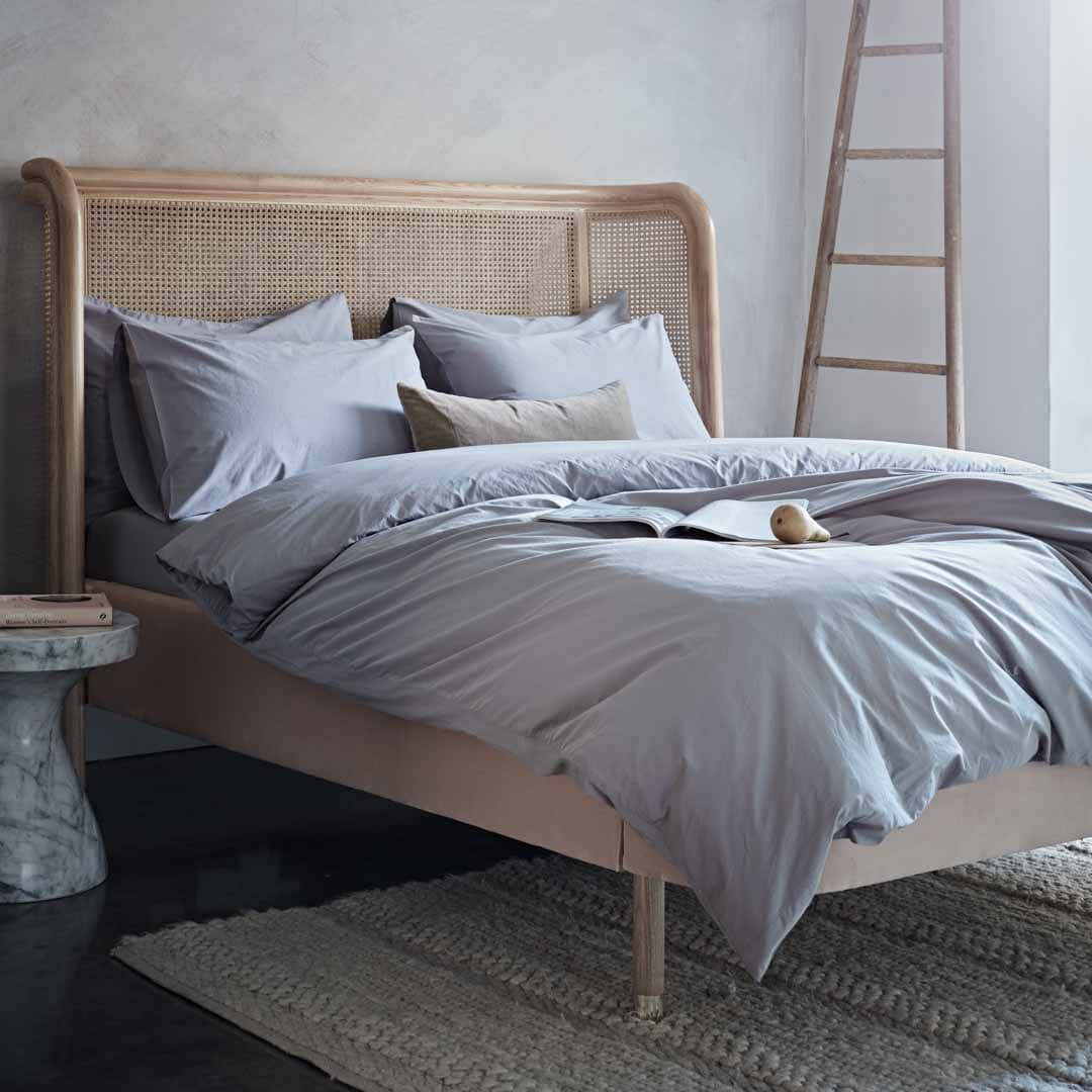 Cotton Collective White Sheet Set for Stylish Bedrooms Light Grey Cotton Collective