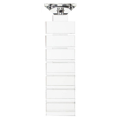 Orsina Modern Clear Candle Holder with a Sleek Vertical Design for Elegant Table Decor