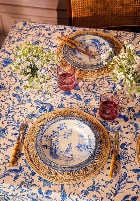 Casa by Josephine Jenno Cotton Tablecloth with Floral Patterns for Elegant Table Settings