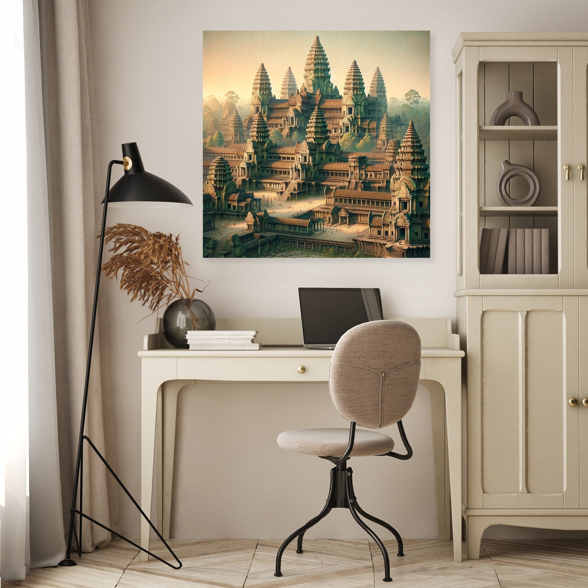 Beautiful Wall Art Canvas featuring a serene temple landscape for modern home decor