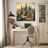 Beautiful Wall Art Canvas featuring a serene temple landscape for modern home decor