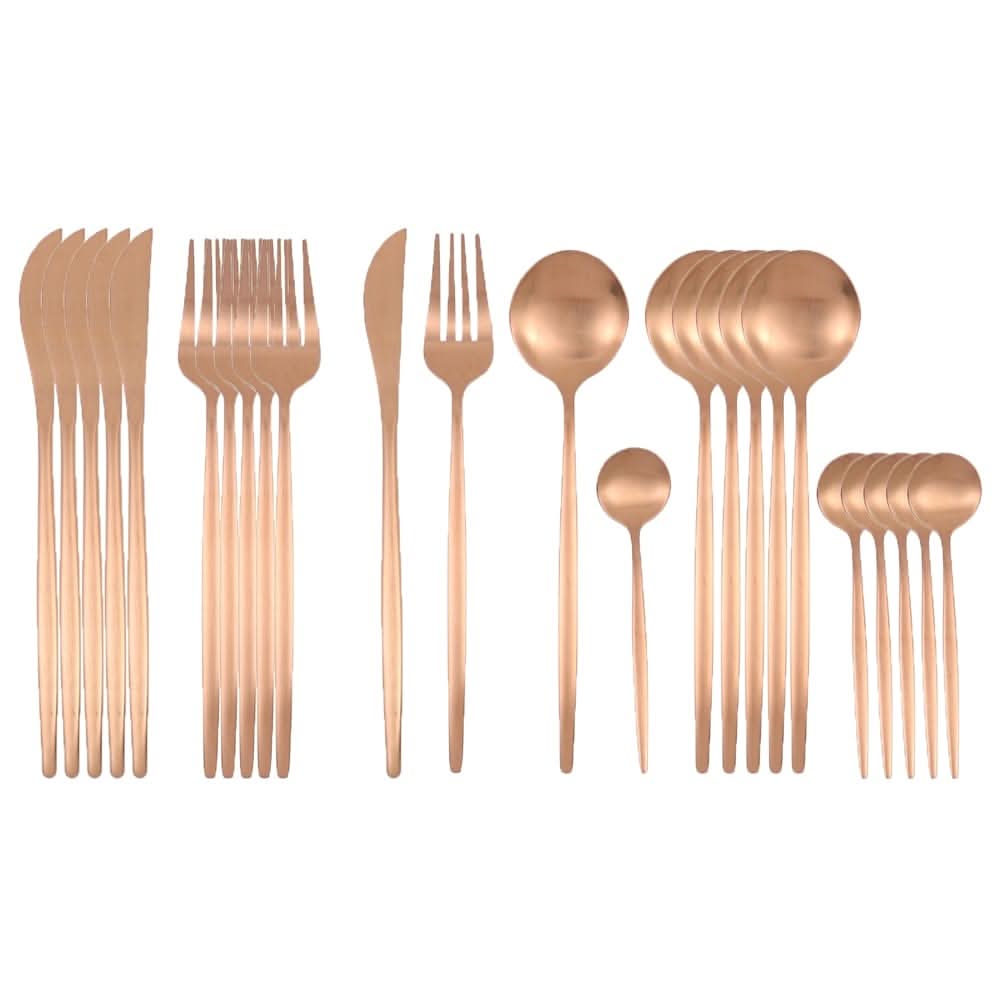 Kitchen Essentials Gold Cutlery Dinnerware Set Matte rose gold Kitchen Essentials