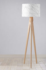 Modern lampshade by Shadow Bright featuring a geometric design on a stylish floor lamp