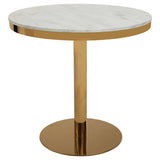 Azalea Round Marble Dining Table With Gold Base Orsina