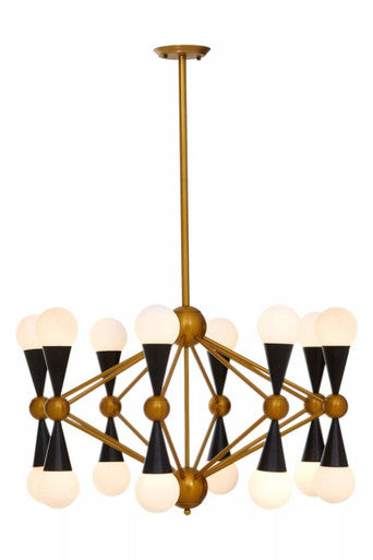 Orsina Pendant Light with a modern geometric design featuring gold and black accents