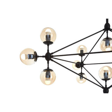Abira Matte Black 15 Arm Pendant Light Orsina