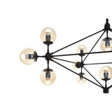 Abira Matte Black 15 Arm Pendant Light Orsina