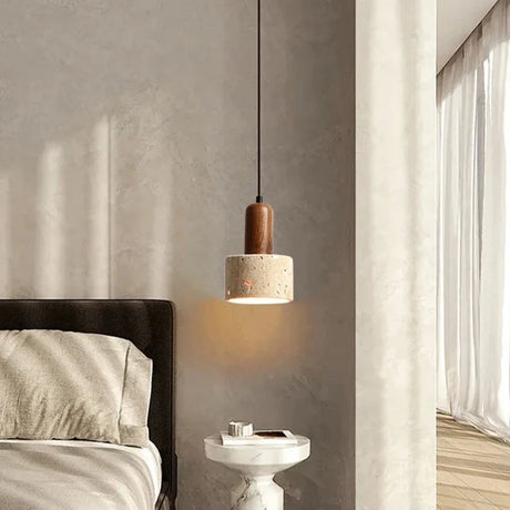 Stylish Light My House Pendant Light featuring a wooden top and concrete base, perfect for modern interiors