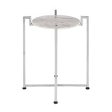 Orsina Modern Side Table with Circular Marble Top and Metal Frame for Stylish Living Spaces