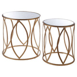 Arcana Set Of Two Gold Finish Side Tables Orsina