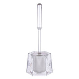 Orsina Toilet Brush Holder in a sleek diamond design with clear handle for a stylish bathroom accessory