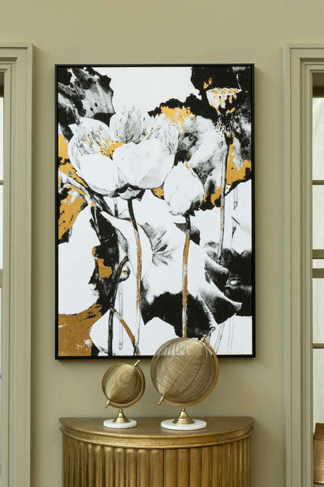 Astratto Floral and Metallic Wall Art Orsina