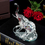 Handcrafted glass Elephant Ornament with colourful jewels, perfect for home decor or gifting