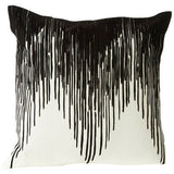 Orsina Embroidered Cushion with Unique Black and White Drip Design for Elegant Home Decor