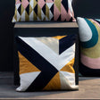 Stylish Orsina Embroidered Cushion with Geometric Pattern in Bold Colours for Home Decor