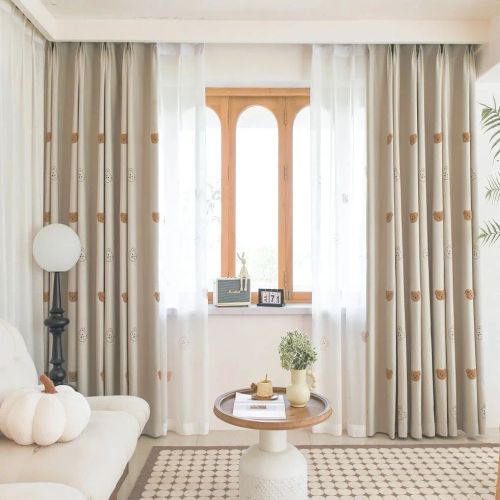 WPKIRA Custom Embroidered Tulle Curtain - Modern Style for Home & Office Tulle Curtain W132cm x H240cm WPKIRA