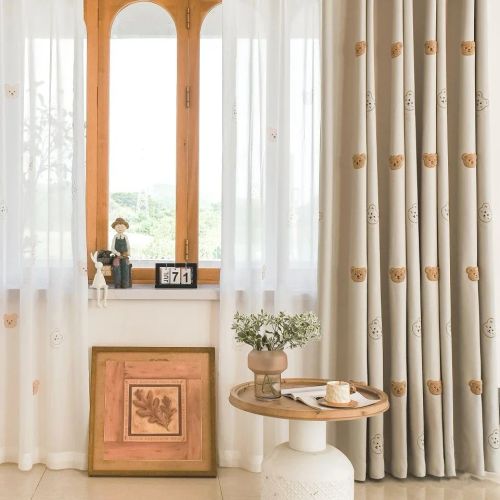 WPKIRA Custom Embroidered Tulle Curtain - Modern Style for Home & Office WPKIRA