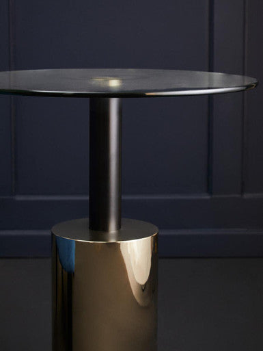 Orsina End Table with a sleek black top and a stylish gold base for modern interiors