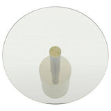 Orsina Modern Round End Table with a Sleek Silver Base and Mirror Top
