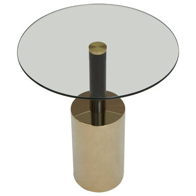 Orsina Modern End Table with Glass Top and Gold Base for Stylish Living Rooms