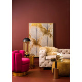 Orsina End Table in Stylish Design, Set Against a Warm Red Wall with Elegant Decor
