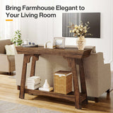 Klassyx Entryway Table in rustic wood finish, perfect for farmhouse-style living rooms