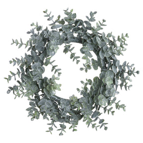 Large Frosted Eucalyptus Candle Wreath PLASTIC Shades 4 Seasons